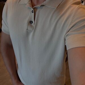 Zara Men's Beige Polo Shirt